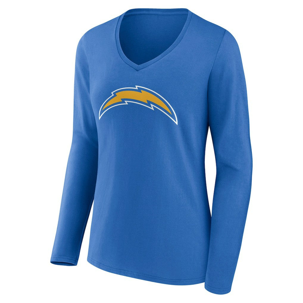 Los Angeles Chargers Women's Team Authentic Personalized Name & Number Long Sleeve V-Neck T-Shirt - Powder Blue outlet