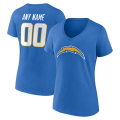 Los Angeles Chargers Women's Team Authentic Personalized Name & Number V-Neck T-Shirt - Powder Blue outlet