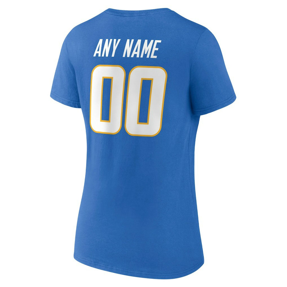Los Angeles Chargers Women's Team Authentic Personalized Name & Number V-Neck T-Shirt - Powder Blue outlet