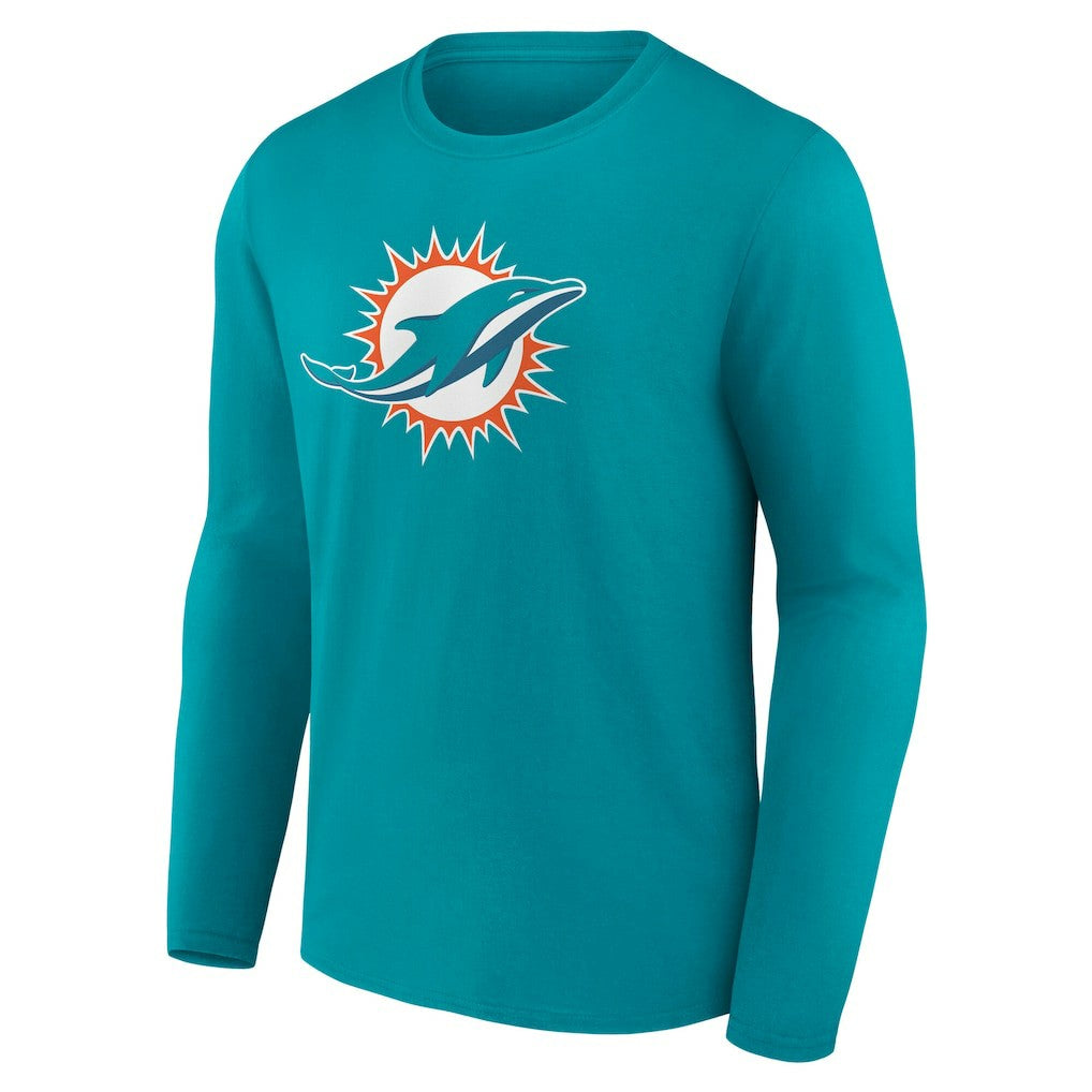 Miami Dolphins Team Authentic Personalized Name & Number Long Sleeve T-Shirt - Aqua online