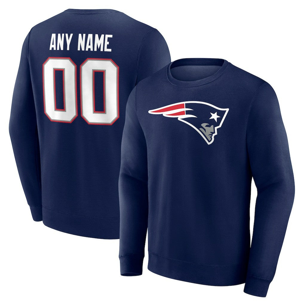 New England Patriots Team Authentic Personalized Name & Number Sweatshirt - Navy outlet