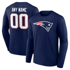 New England Patriots Team Authentic Personalized Name & Number Long Sleeve T-Shirt - Navy online