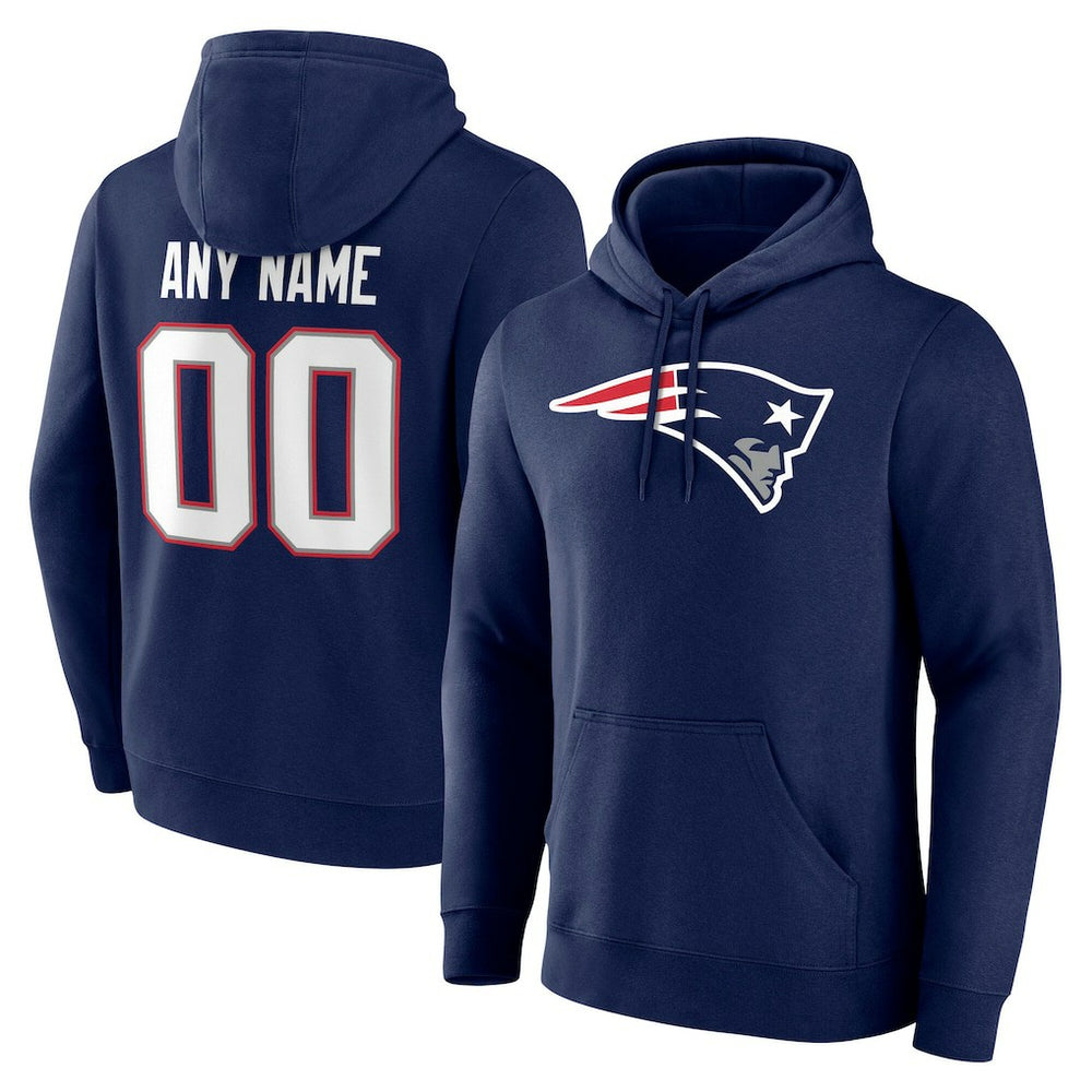 New England Patriots Team Authentic Personalized Name & Number Hoodie - Navy sale