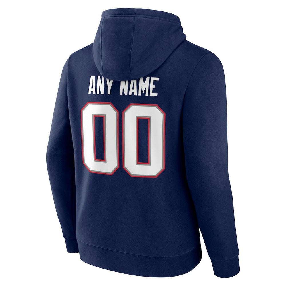 New England Patriots Team Authentic Personalized Name & Number Hoodie - Navy sale