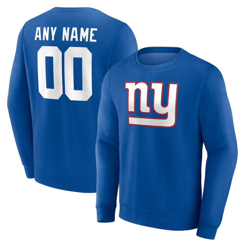 New York Giants Team Authentic Personalized Name & Number Sweatshirt - Royal online