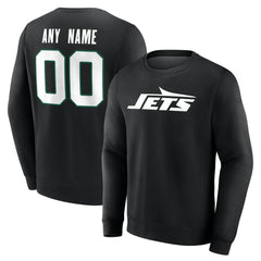 New York Jets Team Authentic Personalized Name & Number Sweatshirt - Black discount
