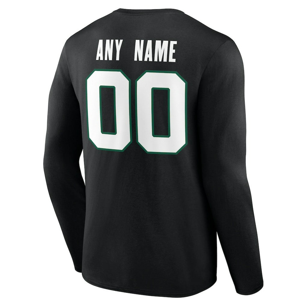 New York Jets Team Authentic Personalized Name & Number Long Sleeve T-Shirt - Black sale