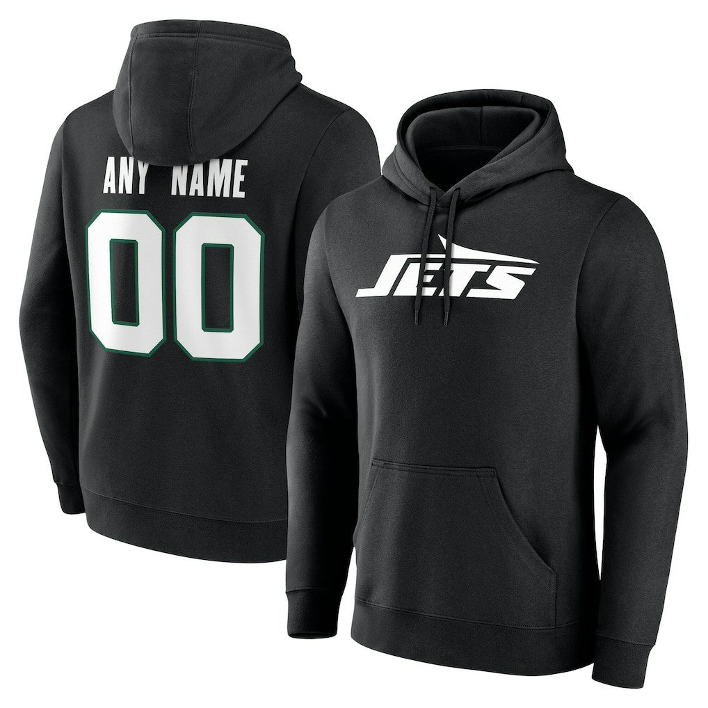 New York Jets Team Authentic Personalized Name & Number Hoodie - Black cheap