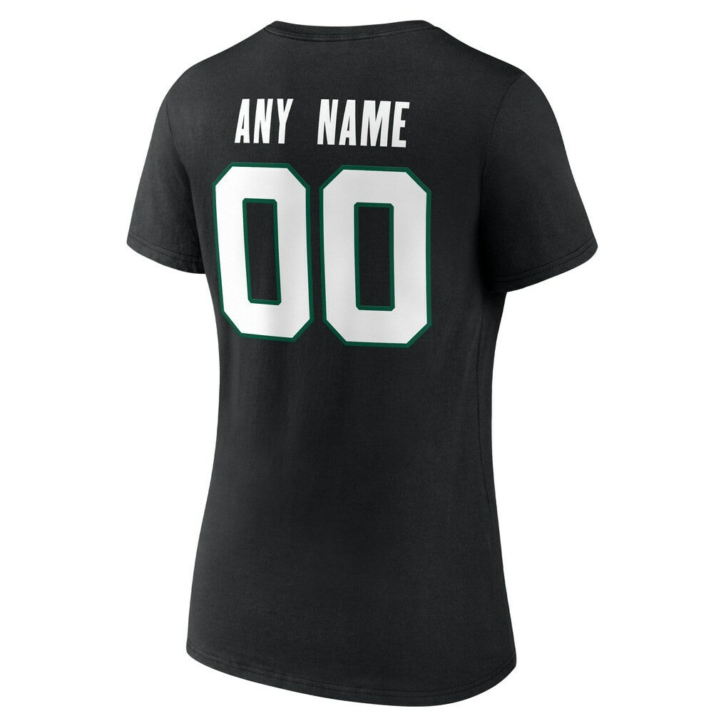 New York Jets Women's Team Authentic Personalized Name & Number V-Neck T-Shirt - Black cheap