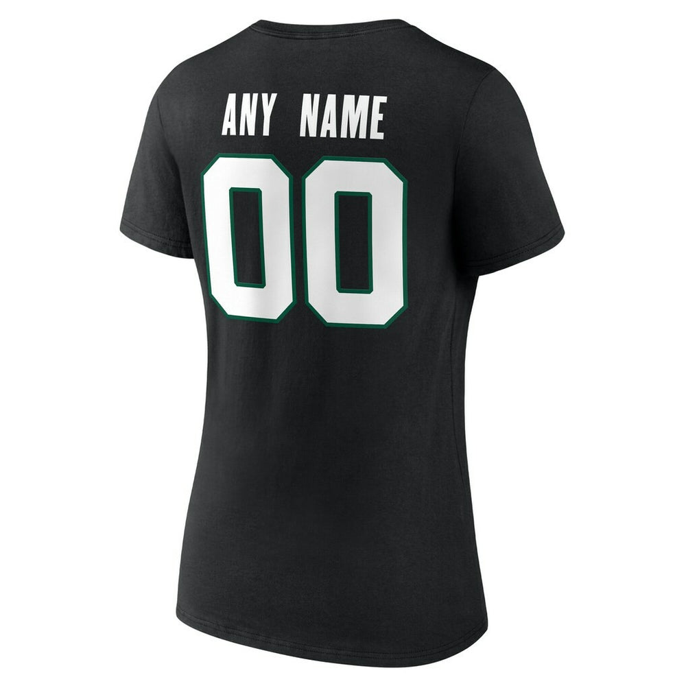 New York Jets Women's Team Authentic Personalized Name & Number V-Neck T-Shirt - Black cheap