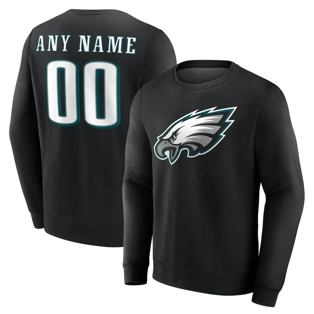 Philadelphia Eagles Team Authentic Personalized Name & Number Sweatshirt - Black cheap