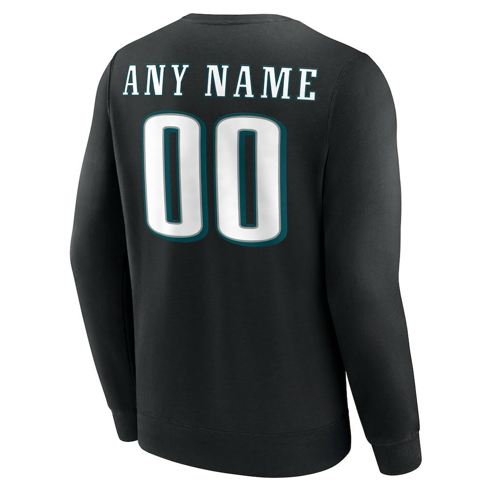 Philadelphia Eagles Team Authentic Personalized Name & Number Sweatshirt - Black cheap
