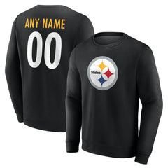 Pittsburgh Steelers Team Authentic Personalized Name & Number Sweatshirt - Black on sale