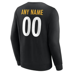 Pittsburgh Steelers Team Authentic Personalized Name & Number Sweatshirt - Black on sale