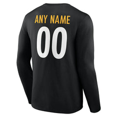 Pittsburgh Steelers Team Authentic Personalized Name & Number Long Sleeve T-Shirt - Black online