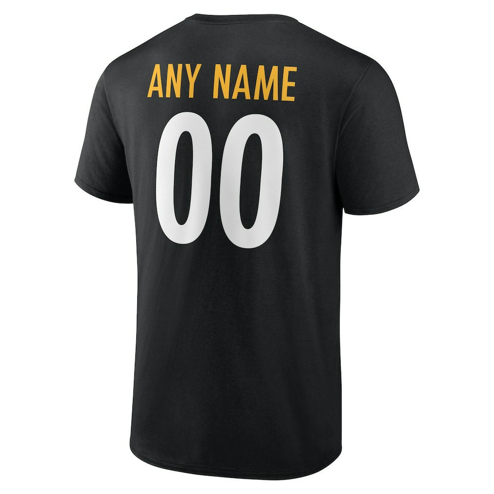 Pittsburgh Steelers Team Authentic Personalized Name & Number T-Shirt - Black outlet