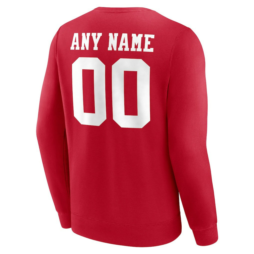 San Francisco 49ers Team Authentic Personalized Name & Number Sweatshirt - Scarlet cheap