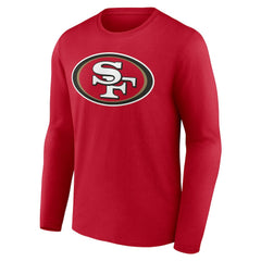 San Francisco 49ers Team Authentic Personalized Name & Number Long Sleeve T-Shirt - Scarlet discount