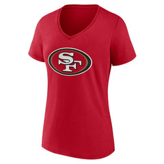 San Francisco 49ers Women's Team Authentic Personalized Name & Number V-Neck T-Shirt - Scarlet on sale