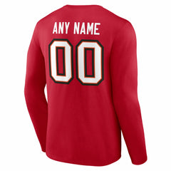 Tampa Bay Buccaneers Team Authentic Personalized Name & Number Long Sleeve T-Shirt - Red discount