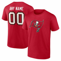Tampa Bay Buccaneers Team Authentic Personalized Name & Number T-Shirt - Red for sale