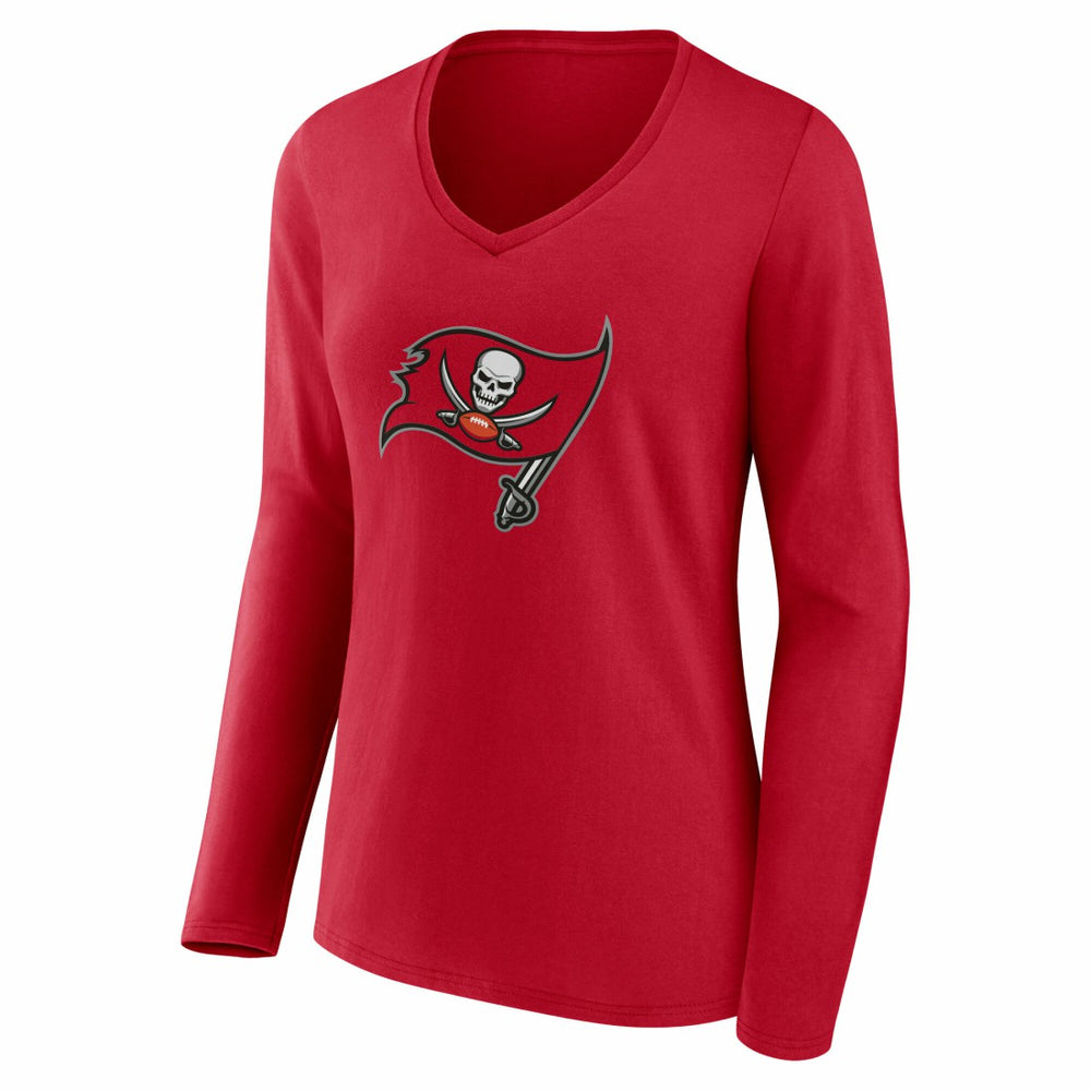 Tampa Bay Buccaneers Women's Team Authentic Personalized Name & Number Long Sleeve V-Neck T-Shirt - Red cheap