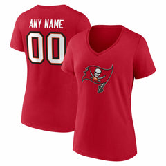 Tampa Bay Buccaneers Women's Team Authentic Personalized Name & Number V-Neck T-Shirt - Red on sale