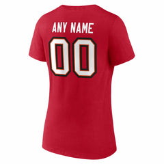 Tampa Bay Buccaneers Women's Team Authentic Personalized Name & Number V-Neck T-Shirt - Red on sale