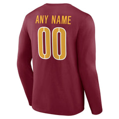 Washington Commanders Team Authentic Personalized Name & Number Long Sleeve T-Shirt - Burgundy sale