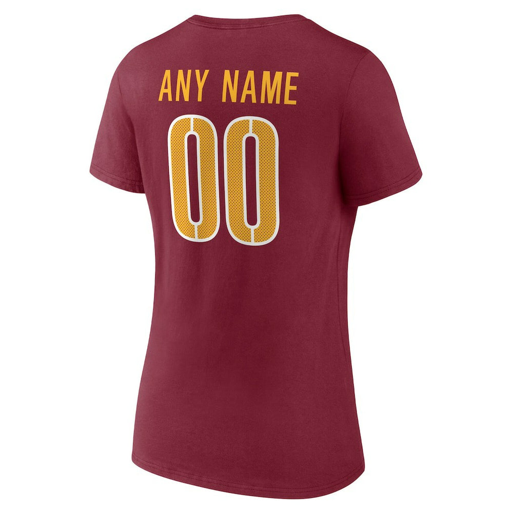 Washington Commanders Women's Team Authentic Personalized Name & Number V-Neck T-Shirt - Burgundy cheap