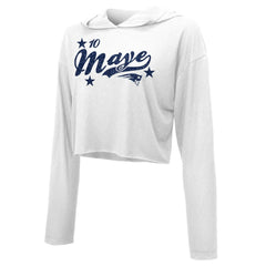 Drake Maye New England Patriots Majestic Threads Women's Glitter Wordmark Hoodie - White for sale