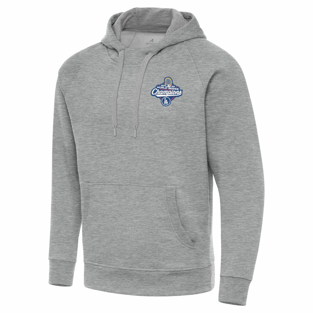Los Angeles Dodgers Antigua 2025 World Series Champions Victory Hoodie - Heather Gray