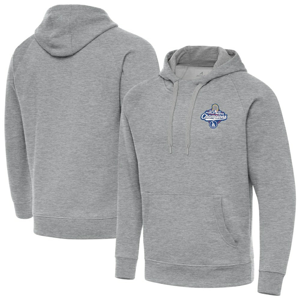 Los Angeles Dodgers Antigua Back-to-Back World Series Champions Victory Hoodie - Heather Gray