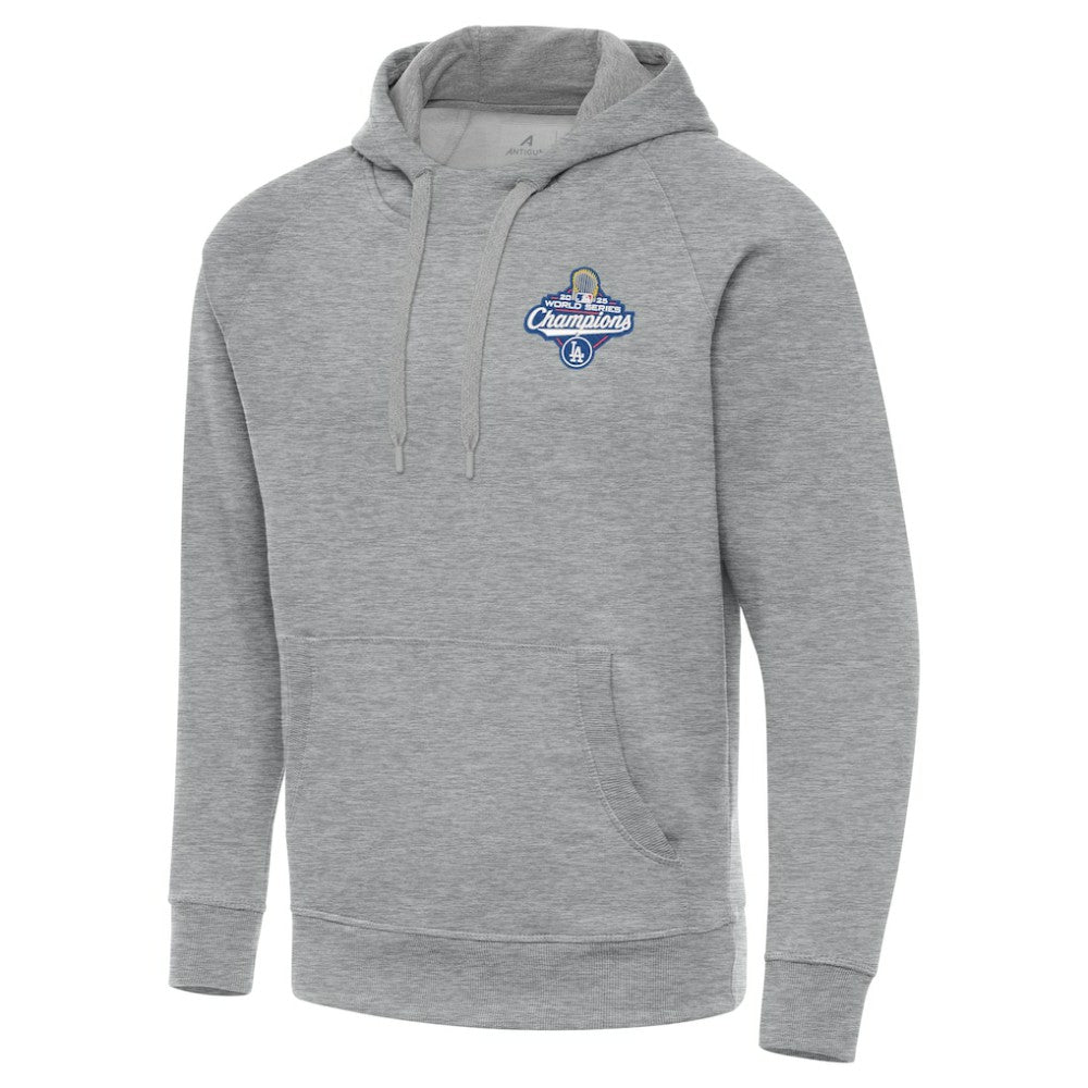 Los Angeles Dodgers Antigua Back-to-Back World Series Champions Victory Hoodie - Heather Gray