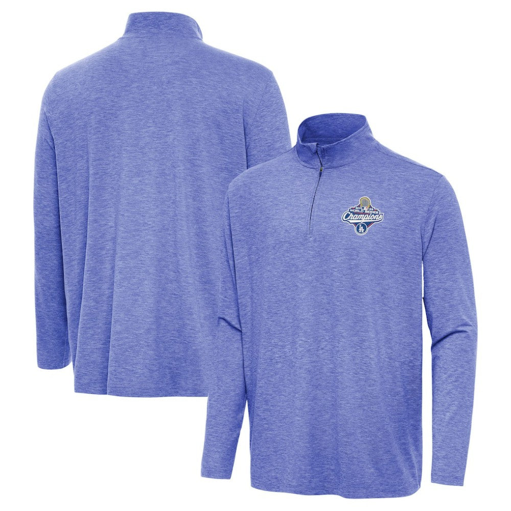 Los Angeles Dodgers Antigua 2025 World Series Champions Hunk Quarter-Zip Top - Heather Royal