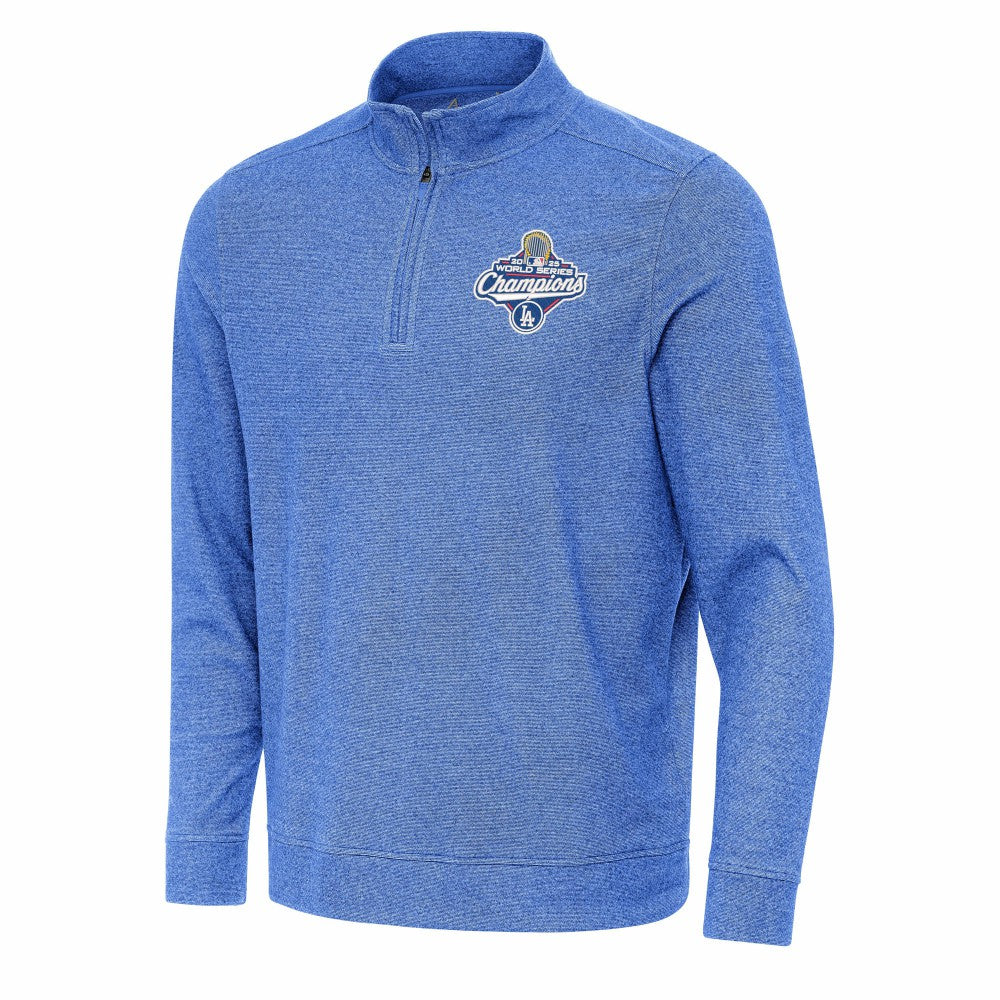 Los Angeles Dodgers Antigua 2025 World Series Champions Subtle Quarter-Zip Sweatshirt - Heather Royal