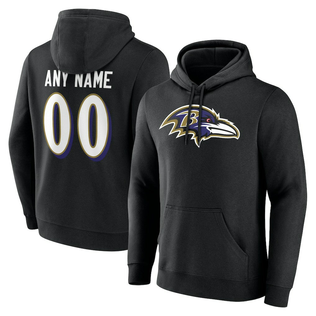 Baltimore Ravens Big & Tall Team Authentic Custom Hoodie - Black discount