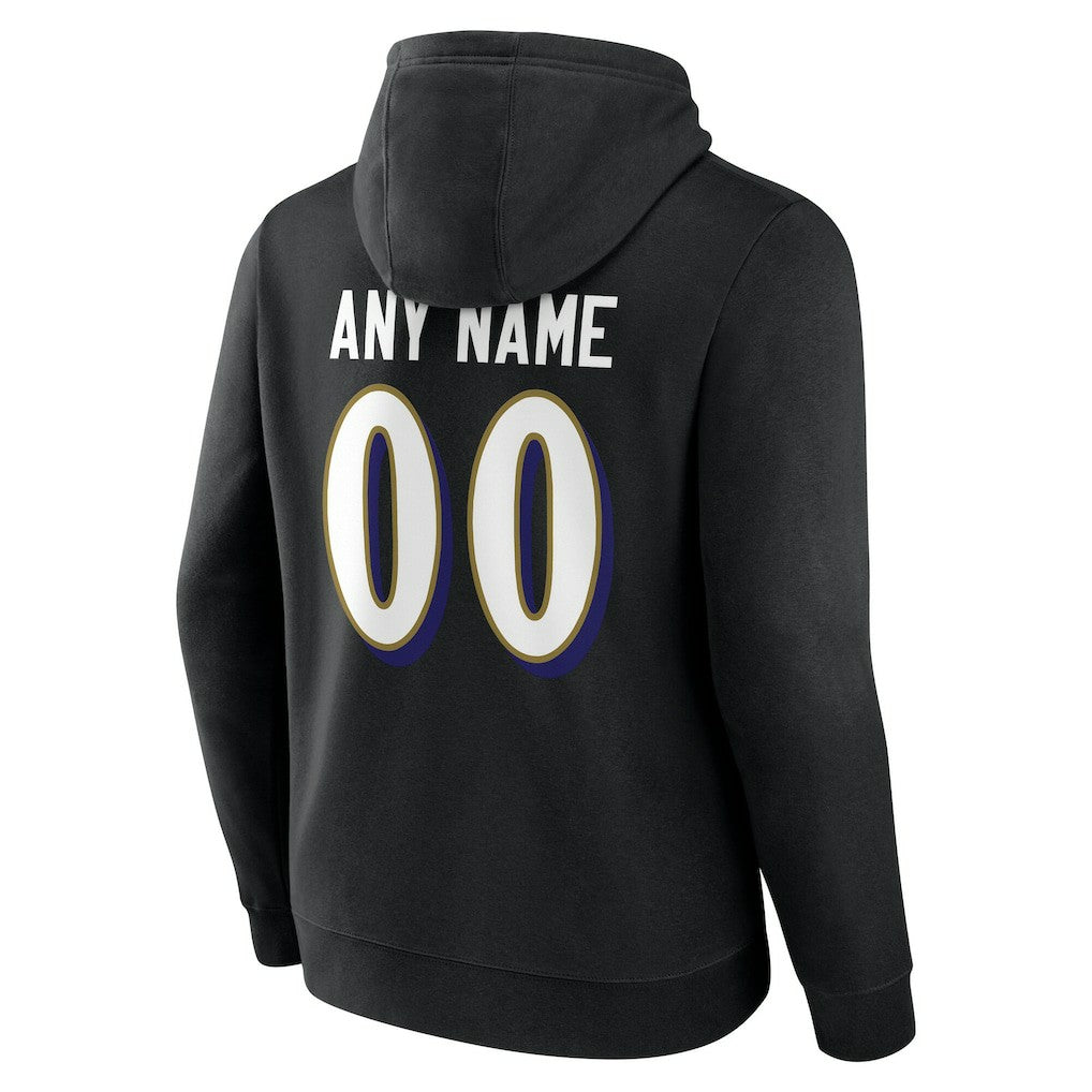 Baltimore Ravens Big & Tall Team Authentic Custom Hoodie - Black discount