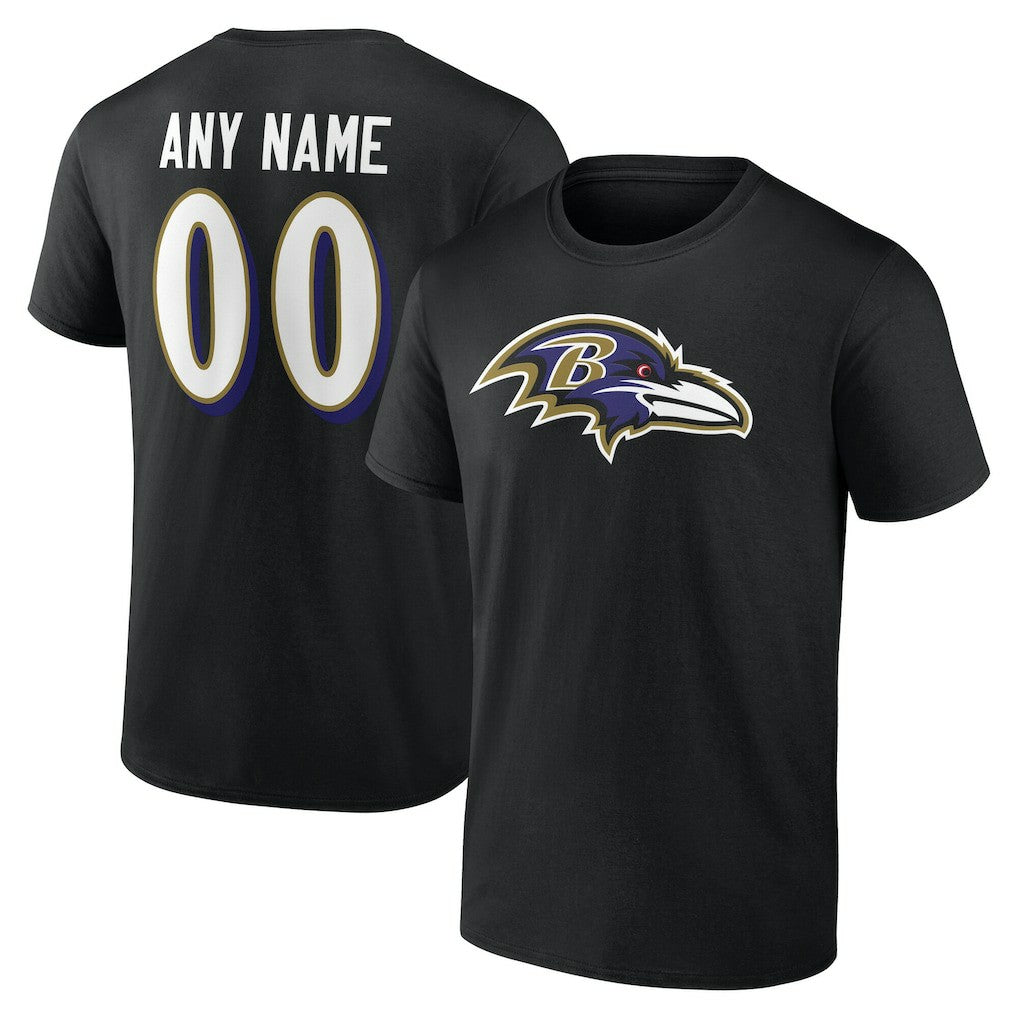Baltimore Ravens Big & Tall Team Authentic Custom T-Shirt - Black cheap