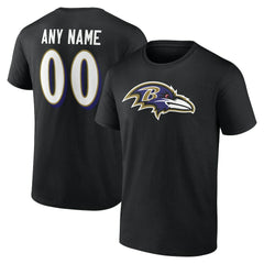 Baltimore Ravens Big & Tall Team Authentic Custom T-Shirt - Black cheap