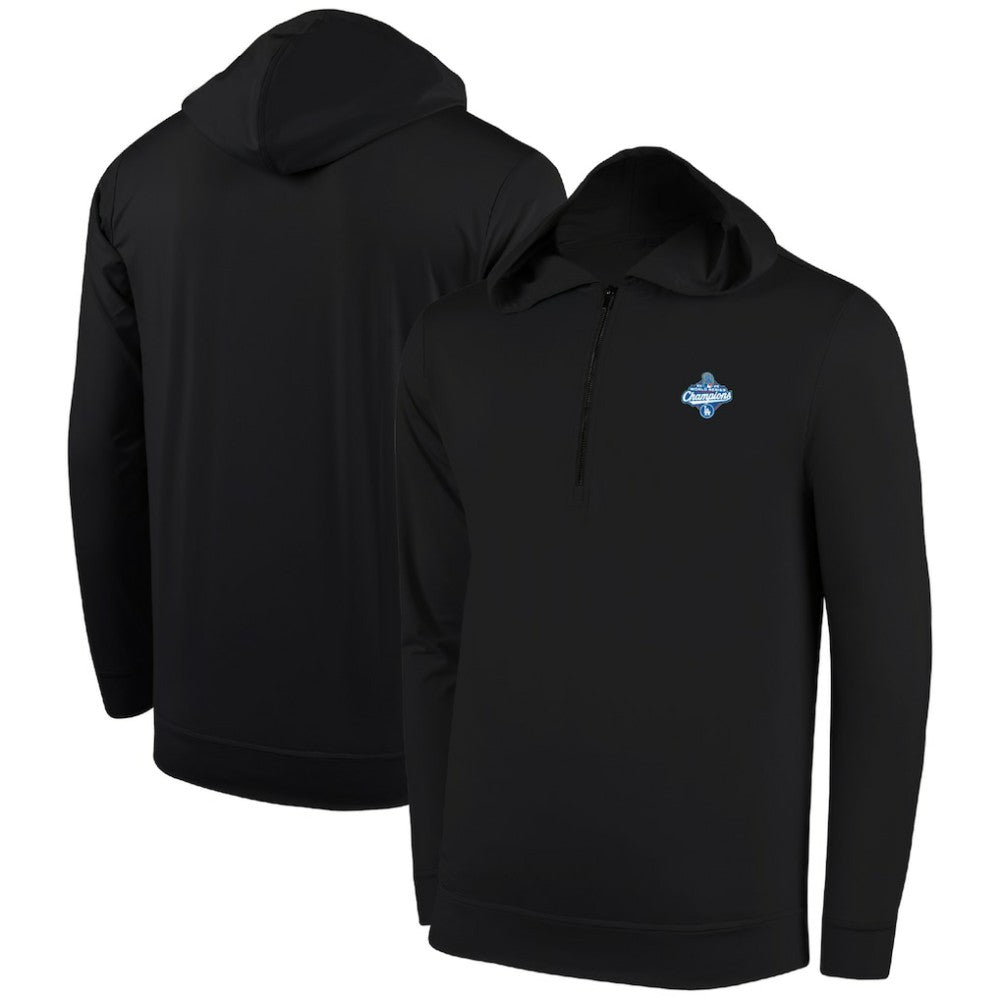 Los Angeles Dodgers 2025 World Series Champions Seabreeze Half-Zip Hoodie - Black