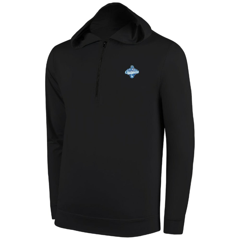 Los Angeles Dodgers 2025 World Series Champions Seabreeze Half-Zip Hoodie - Black