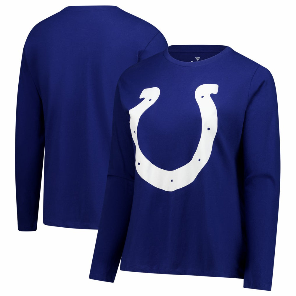 Indianapolis Colts Women's Plus Size Scoop Neck Long Sleeve T-Shirt - Royal outlet