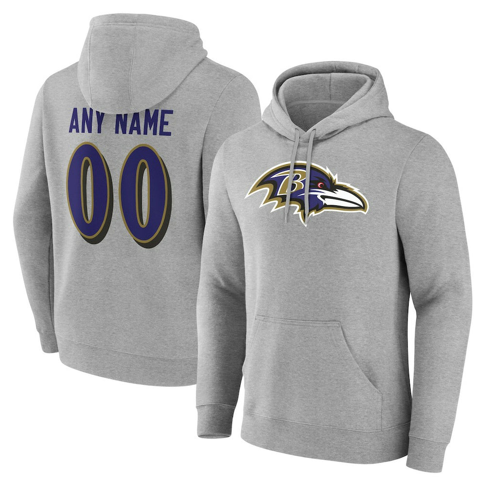 Baltimore Ravens Big & Tall Team Authentic Custom Hoodie - Gray online