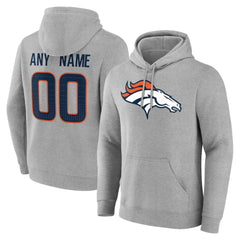 Denver Broncos Big & Tall Team Authentic Custom Hoodie - Gray cheap