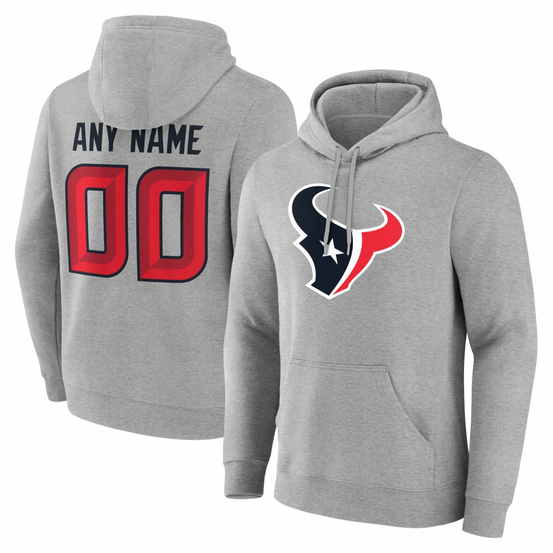 Houston Texans Big & Tall Team Authentic Custom Hoodie - Gray sale