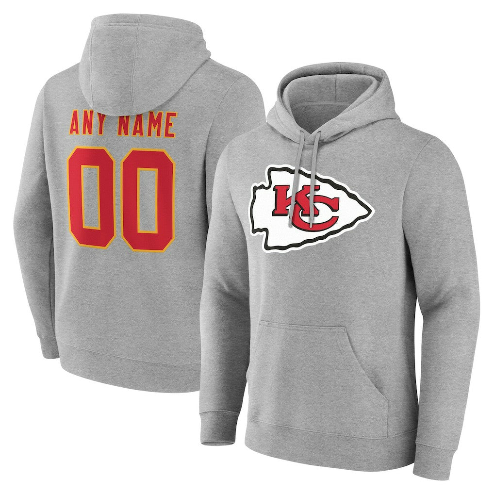 Kansas City Chiefs Big & Tall Team Authentic Custom Hoodie - Gray online