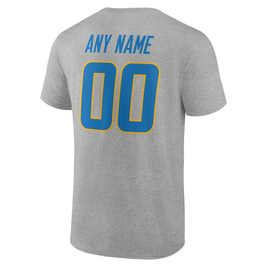 Los Angeles Chargers Big & Tall Team Authentic Custom T-Shirt - Gray on sale