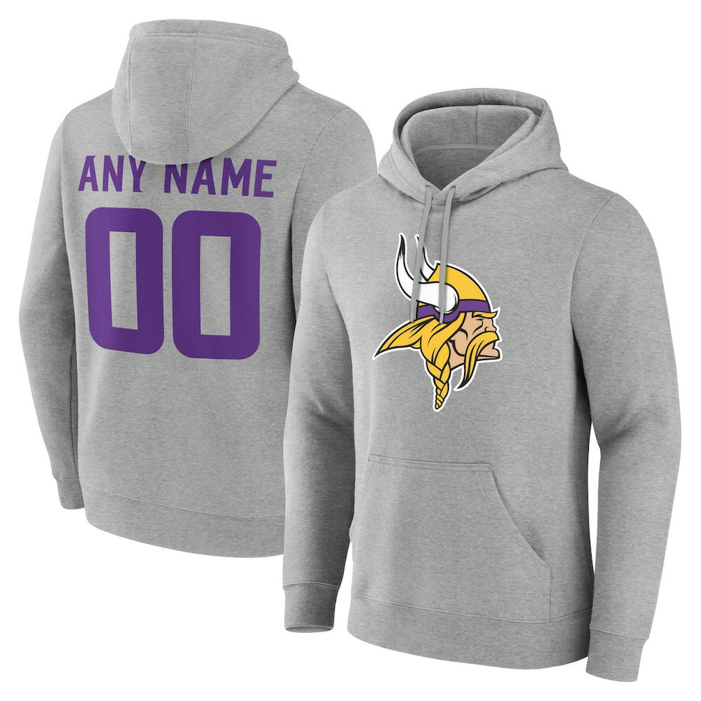 Minnesota Vikings Big & Tall Team Authentic Custom Hoodie - Gray discount