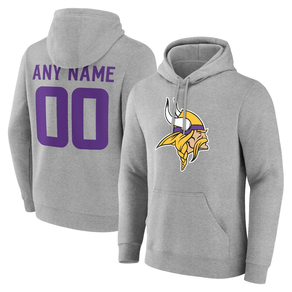 Minnesota Vikings Big & Tall Team Authentic Custom Hoodie - Gray discount